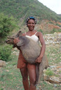 Cuba Santiago de Cuba Prov. 'woman with pig'