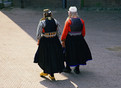 Marken 1980 Women in half mourning and red costume.