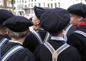 The Hague Prinsjesdag 2017 Schoolboys from Staphorst waiting for the parade.