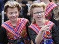 Schoolgirls from Staphorst  in The Hague 'Prinsjesdag' 2018