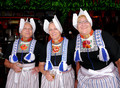 Volendam 2014 'women in traditional costumes in a pub at the Dijk'