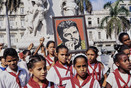 Cuba Havana 'demonstration with portrait of Che Guavara'