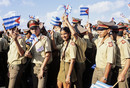 Cuba Havana 'military cadets on the Malecon'