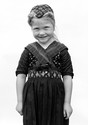 Staphorst 1989 'bnw portrait of a young girl in traditional costume'