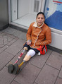 Netherlands Amsterdam  2014 'begging woman'